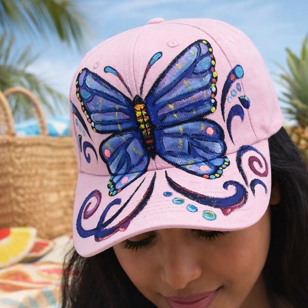 Butterfly Breeze Cap ( Hand painted)