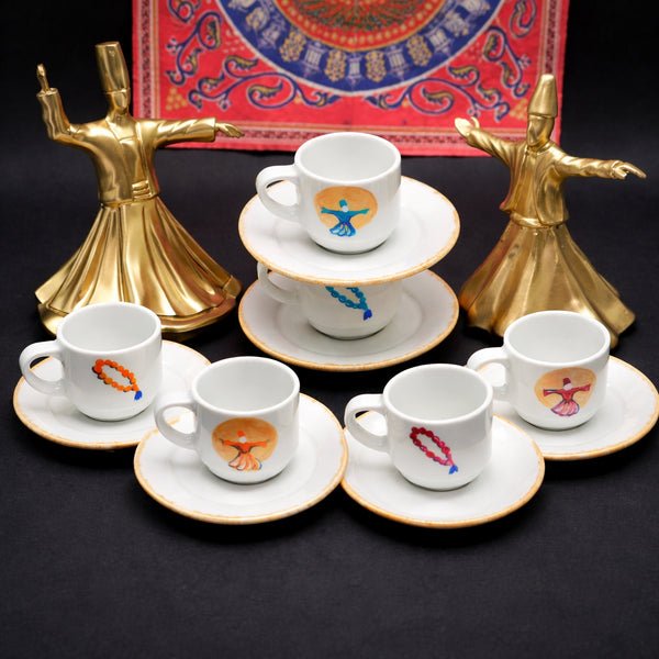 Dervish & sebha turkish coffee cups (set of six)