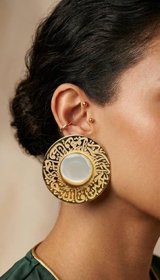 Calligraphy glow earrings